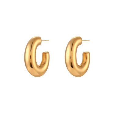 1 Pair Elegant Simple Style Letter Plating Stainless Steel 18k Gold Plated Earrings