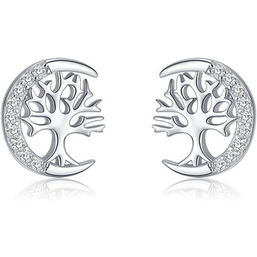 1 Pair Elegant Simple Style Life Tree Plating Sterling Silver Ear Studs