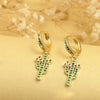 1 Pair Elegant Simple Style Moon Flower Butterfly Plating Copper Zircon Drop Earrings