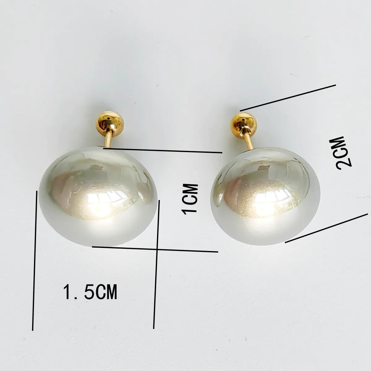 1 Pair Elegant Simple Style Oval Plating Arylic Titanium Steel 14K Gold Plated Ear Studs