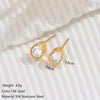 1 Pair Elegant Simple Style Oval Water Droplets Plating Inlay 304 Stainless Steel Zircon 14K Gold Plated Ear Studs