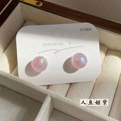 1 Pair Elegant Simple Style Round Imitation Pearl Drop Earrings