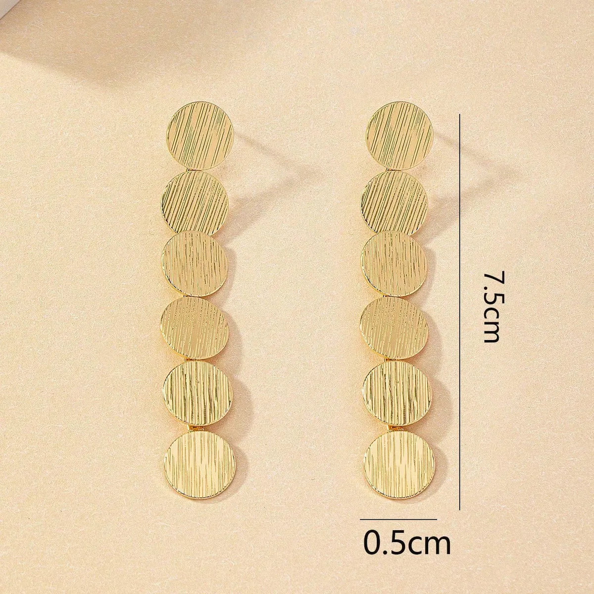 1 Pair Elegant Simple Style Round Iron Gold Plated Drop Earrings