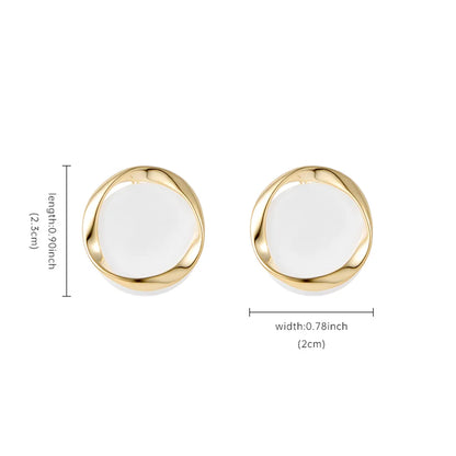 1 Pair Elegant Simple Style Round Plating Copper Ear Studs