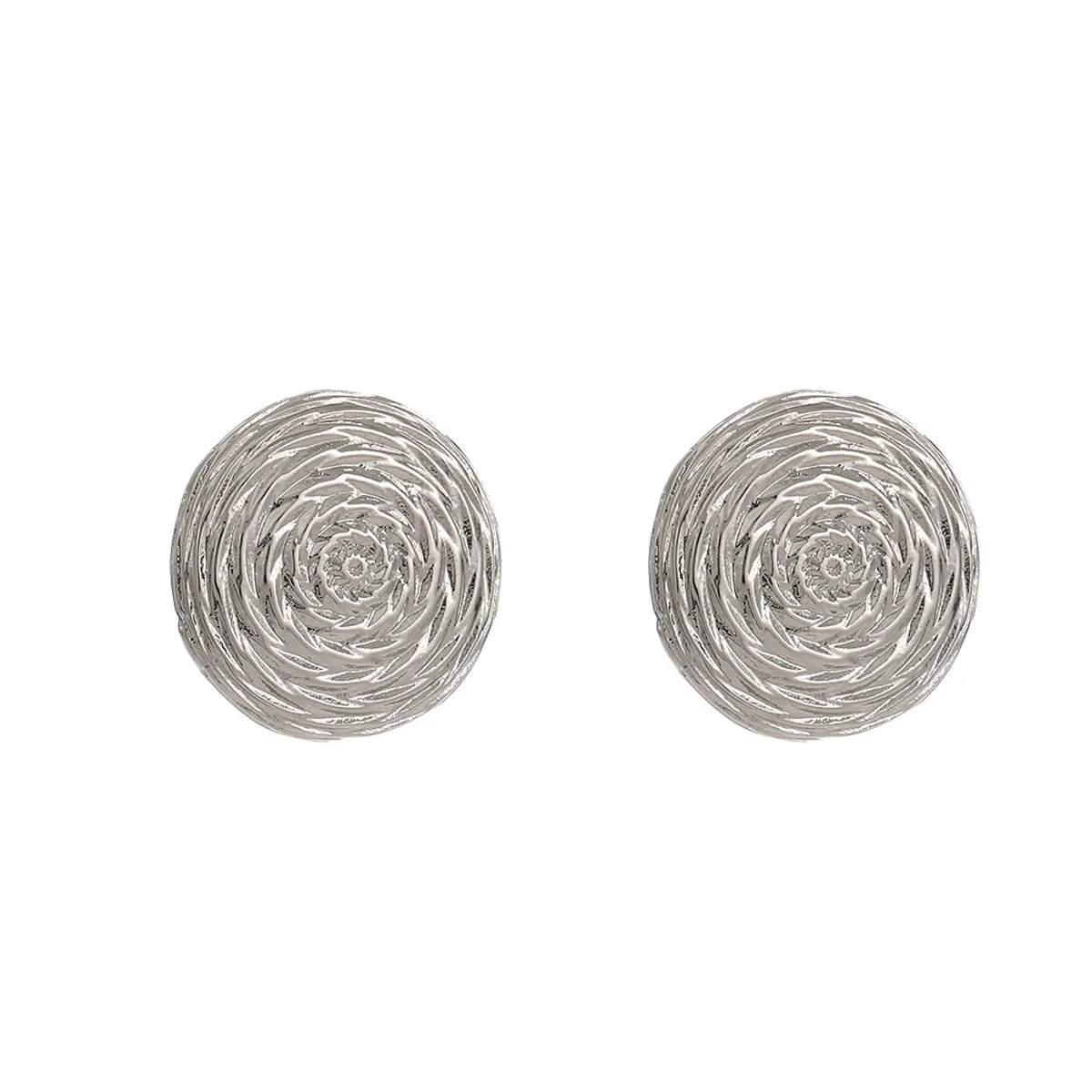 1 Pair Elegant Simple Style Round Plating Copper White Gold Plated Ear Studs