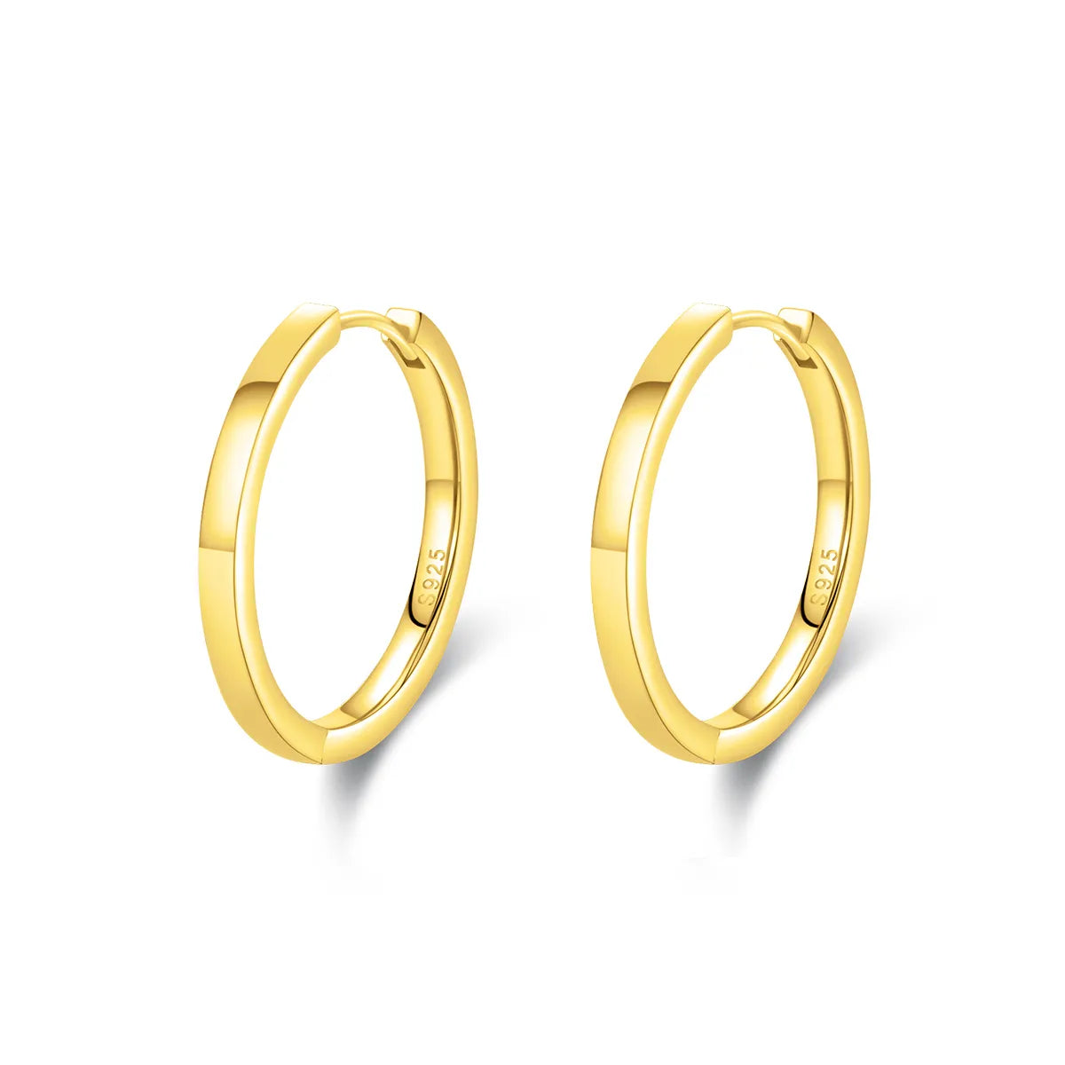 1 Pair Elegant Simple Style Round Plating Sterling Silver 14k Gold Plated Rhodium Plated Earrings