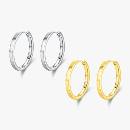 1 Pair Elegant Simple Style Round Plating Sterling Silver 14k Gold Plated Rhodium Plated Earrings