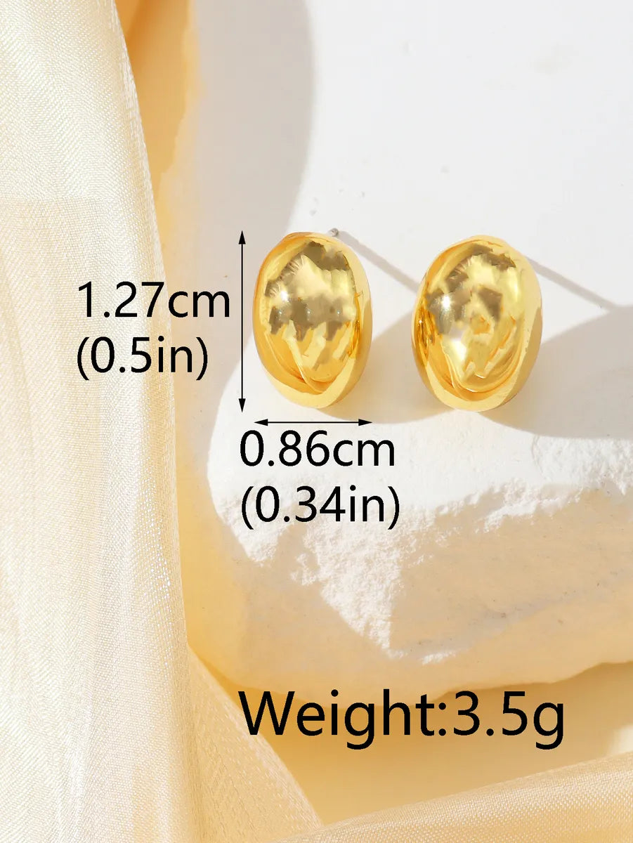 1 Pair Elegant Simple Style Semicircle Plating Alloy 18k Gold Plated White Gold Plated Ear Studs