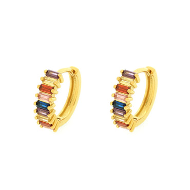 1 Pair Elegant Simple Style Shiny Circle Square Plating Inlay Copper Zircon 18k Gold Plated Earrings