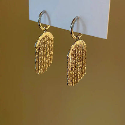 1 Pair Elegant Simple Style Solid Color Plating Copper Gold Plated Drop Earrings