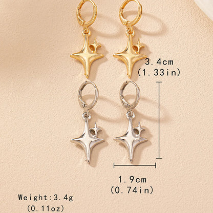 1 Pair Elegant Simple Style Star Alloy Copper Zinc Drop Earrings