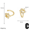 1 Pair Elegant Simple Style Star Crown Copper Zircon 18K Gold Plated Ear Cuffs