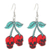 1 Pair Elegant Simple Style Streetwear Cartoon Character Floral Skull Stoving Varnish Arylic Drop Earrings