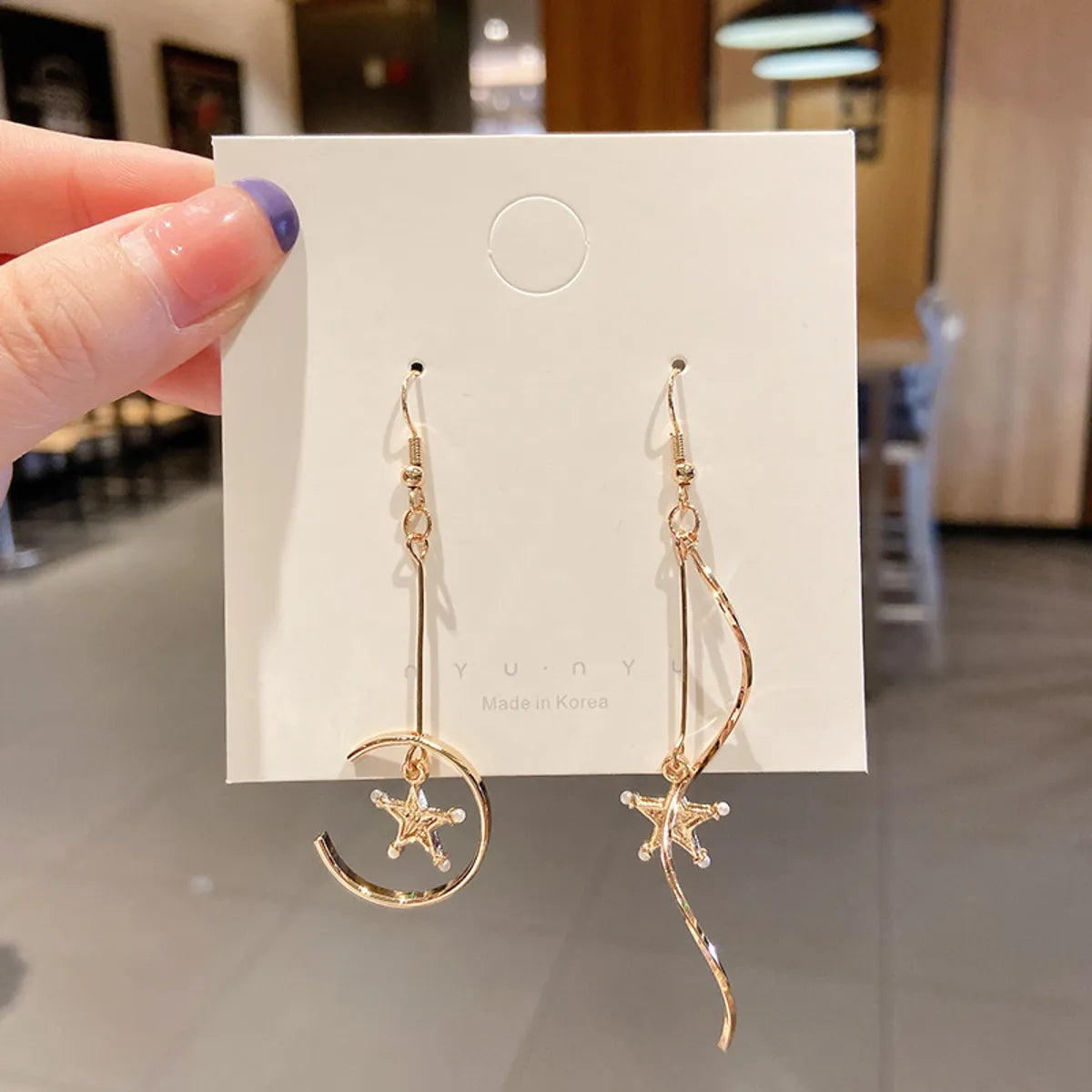 1 Pair Elegant Simple Style Streetwear Geometric Star Bow Knot Inlay Alloy Artificial Rhinestones Artificial Pearls Drop Earrings