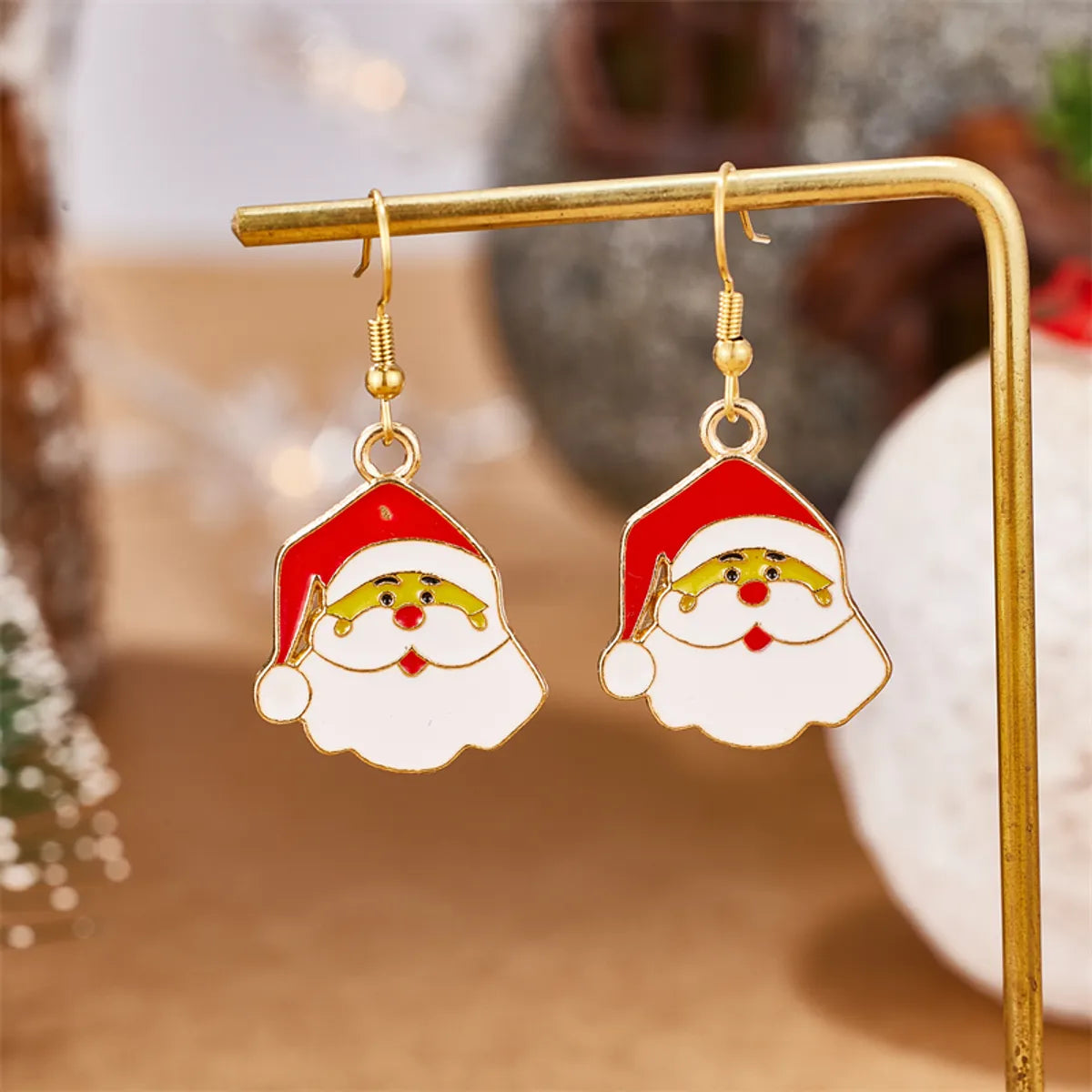 1 Pair Elegant Simple Style Streetwear Santa Claus 304 Stainless Steel 18K Gold Plated Drop Earrings