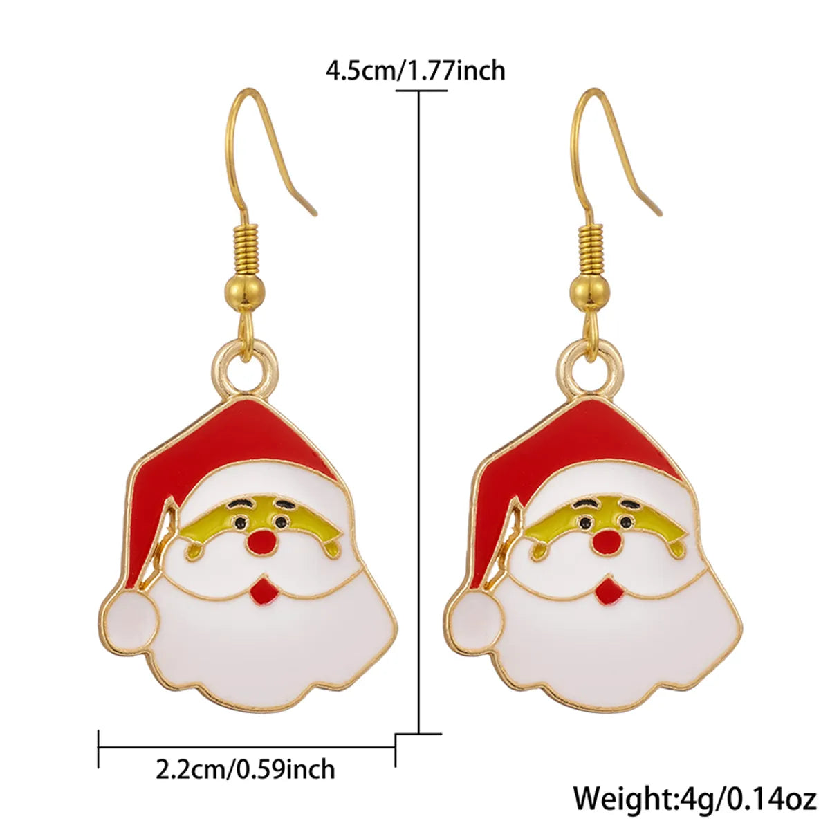 1 Pair Elegant Simple Style Streetwear Santa Claus 304 Stainless Steel 18K Gold Plated Drop Earrings