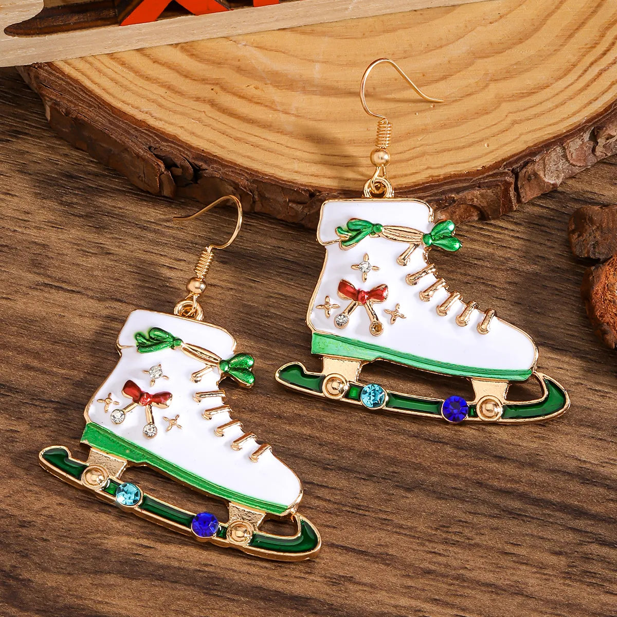 1 Pair Elegant Simple Style Streetwear Skates Zinc Alloy Drop Earrings