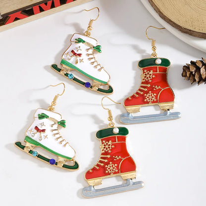 1 Pair Elegant Simple Style Streetwear Skates Zinc Alloy Drop Earrings