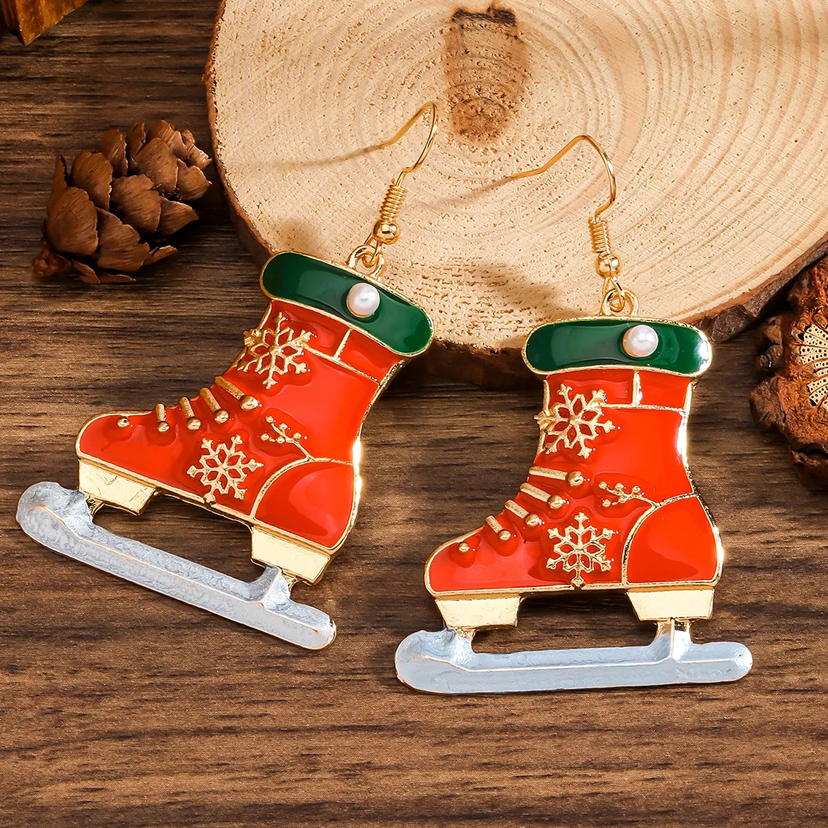 1 Pair Elegant Simple Style Streetwear Skates Zinc Alloy Drop Earrings