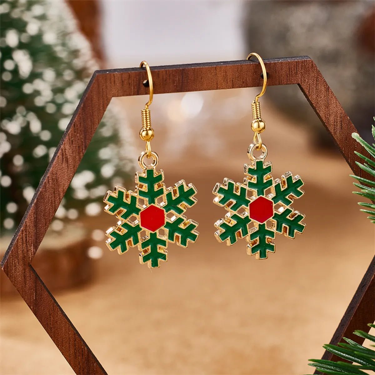 1 Pair Elegant Simple Style Streetwear Snowflake 304 Stainless Steel 18K Gold Plated Drop Earrings