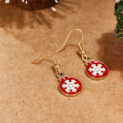 1 Pair Elegant Simple Style Streetwear Snowflake 304 Stainless Steel 18K Gold Plated Drop Earrings