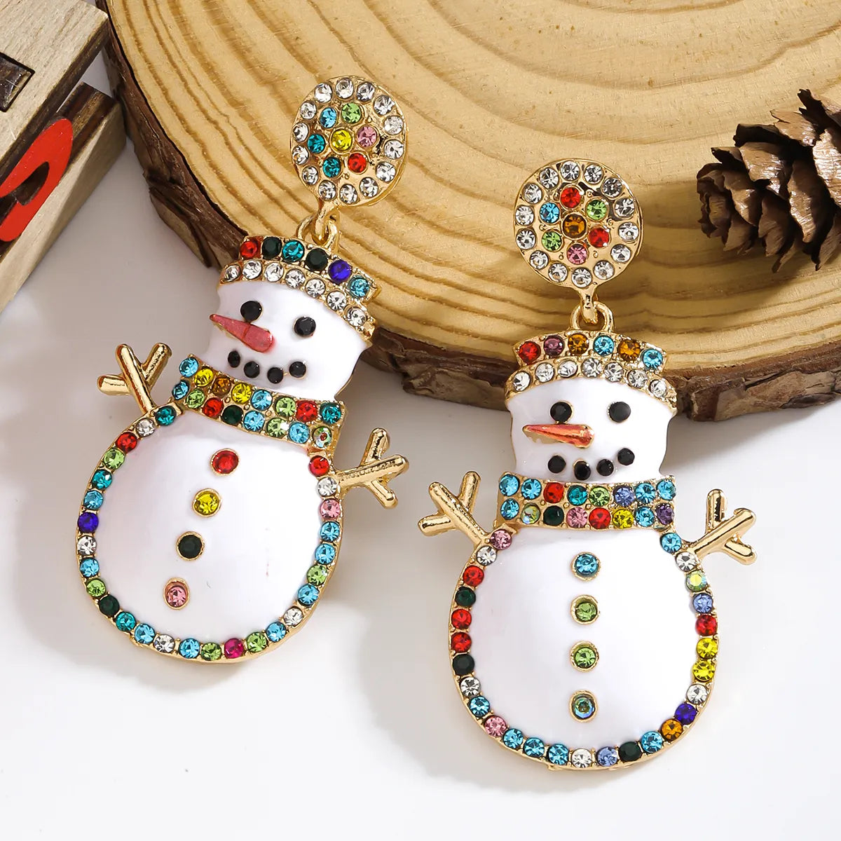 1 Pair Elegant Simple Style Streetwear Snowman Zinc Alloy Drop Earrings