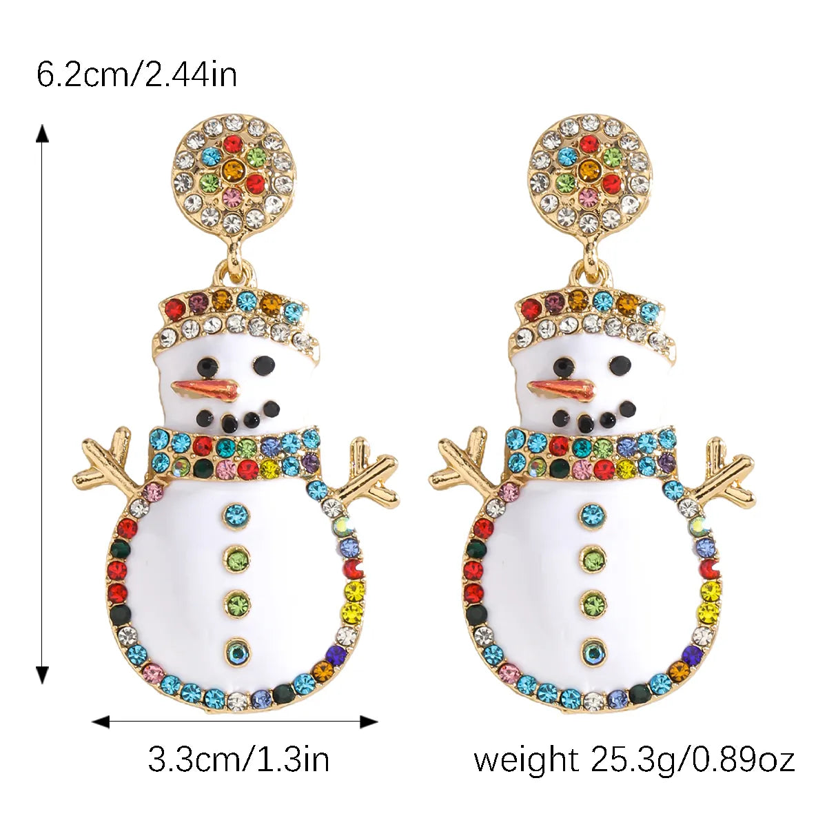 1 Pair Elegant Simple Style Streetwear Snowman Zinc Alloy Drop Earrings