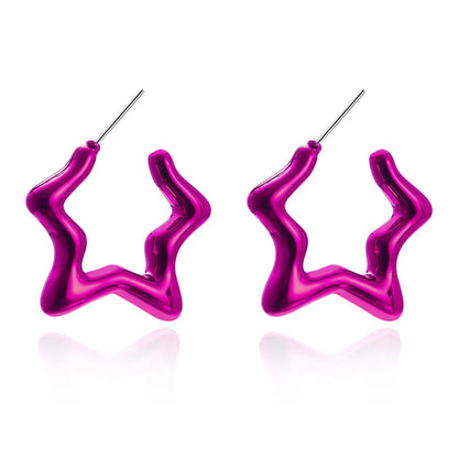 1 Pair Elegant Simple Style Streetwear Star Water Droplets Bow Knot Plating Alloy Ear Studs