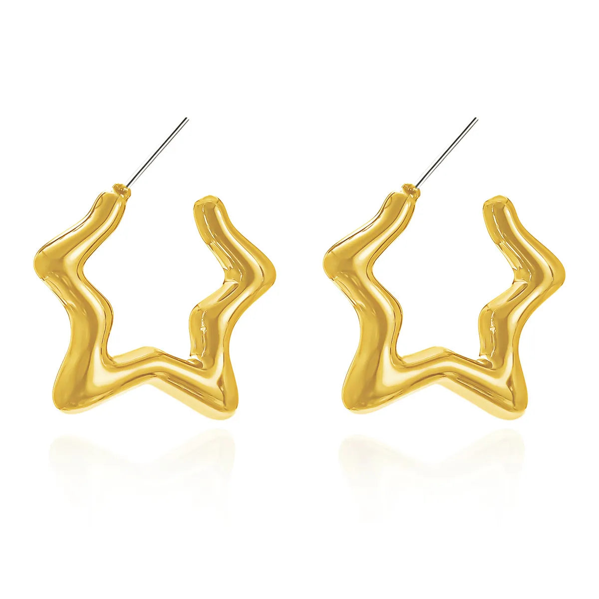 1 Pair Elegant Simple Style Streetwear Star Water Droplets Bow Knot Plating Alloy Ear Studs