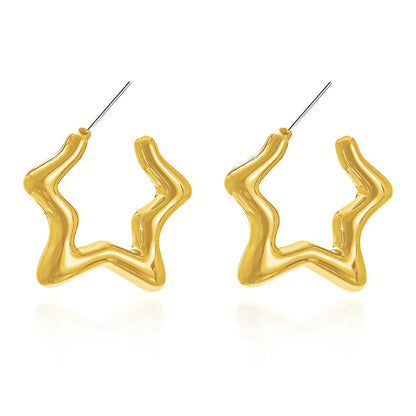 1 Pair Elegant Simple Style Streetwear Star Water Droplets Bow Knot Plating Alloy Ear Studs