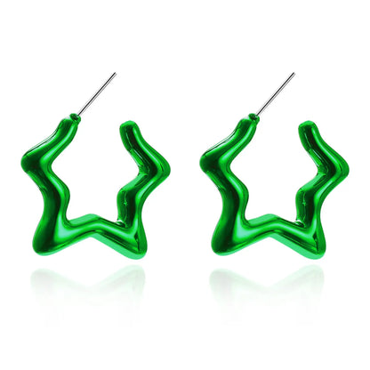 1 Pair Elegant Simple Style Streetwear Star Water Droplets Bow Knot Plating Alloy Ear Studs