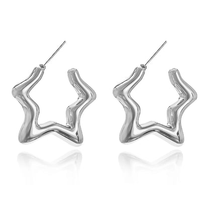 1 Pair Elegant Simple Style Streetwear Star Water Droplets Bow Knot Plating Alloy Ear Studs