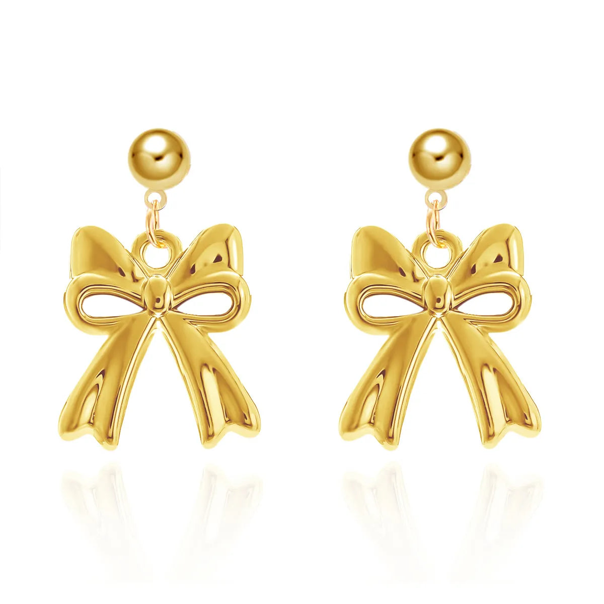 1 Pair Elegant Simple Style Streetwear Star Water Droplets Bow Knot Plating Alloy Ear Studs