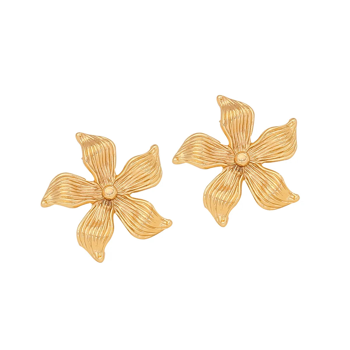 1 Pair Elegant Simple Style Sunflower Flower Plating 304 Stainless Steel 18K Gold Plated Ear Studs