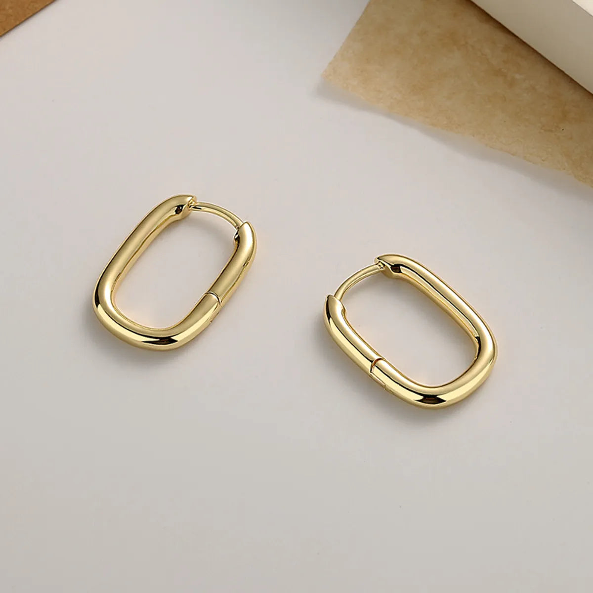 1 Pair Elegant Simple Style U Shape Plating Copper 18k Gold Plated Earrings