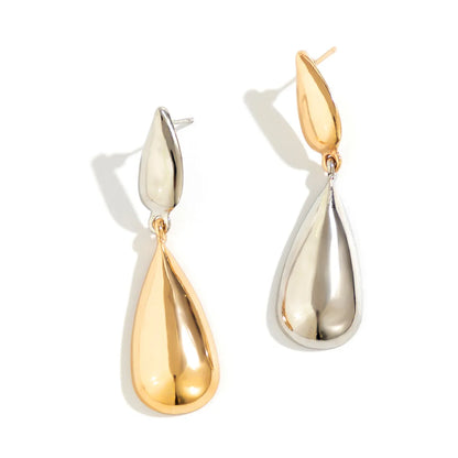 1 Pair Elegant Simple Style Water Droplets Plating Alloy Drop Earrings