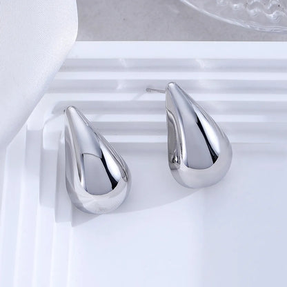 1 Pair Elegant Simple Style Water Droplets Plating Alloy Ear Studs