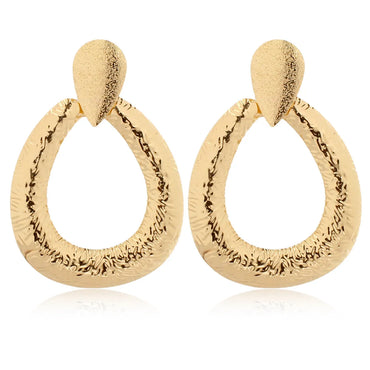 1 Pair Elegant Simple Style Water Droplets Plating Iron Gold Plated Drop Earrings