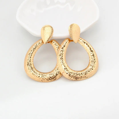 1 Pair Elegant Simple Style Water Droplets Plating Iron Gold Plated Drop Earrings