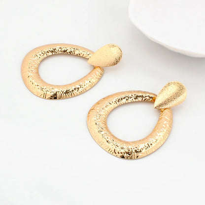 1 Pair Elegant Simple Style Water Droplets Plating Iron Gold Plated Drop Earrings