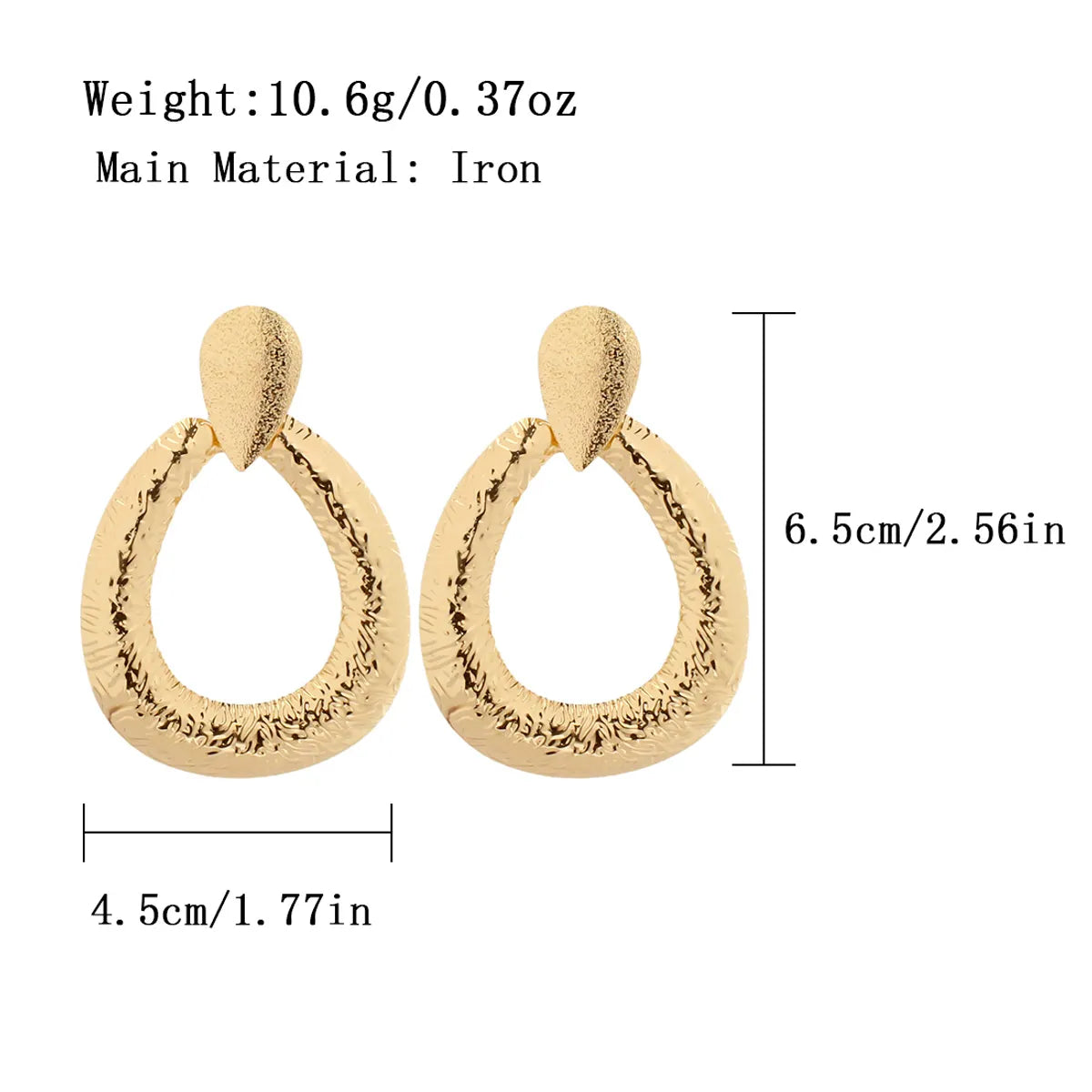 1 Pair Elegant Simple Style Water Droplets Plating Iron Gold Plated Drop Earrings