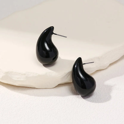 1 Pair Elegant Simple Style Water Droplets Polishing Arylic Ear Studs