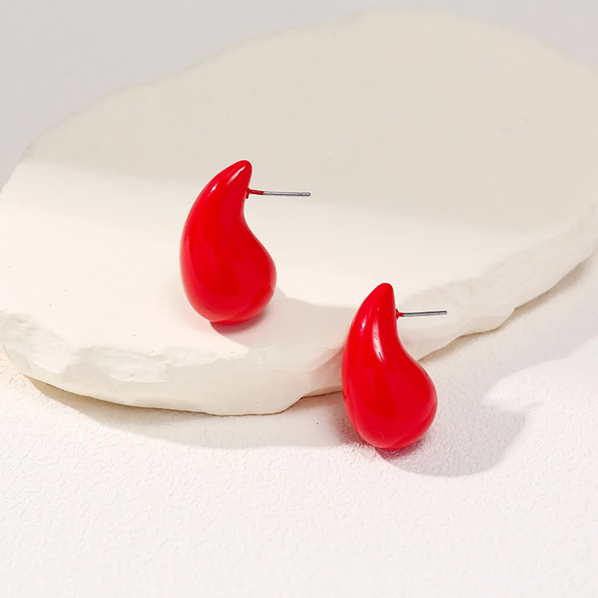 1 Pair Elegant Simple Style Water Droplets Polishing Arylic Ear Studs