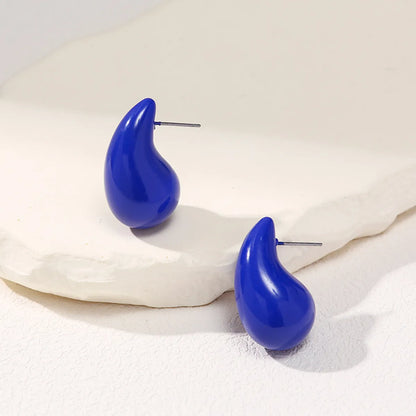 1 Pair Elegant Simple Style Water Droplets Polishing Arylic Ear Studs