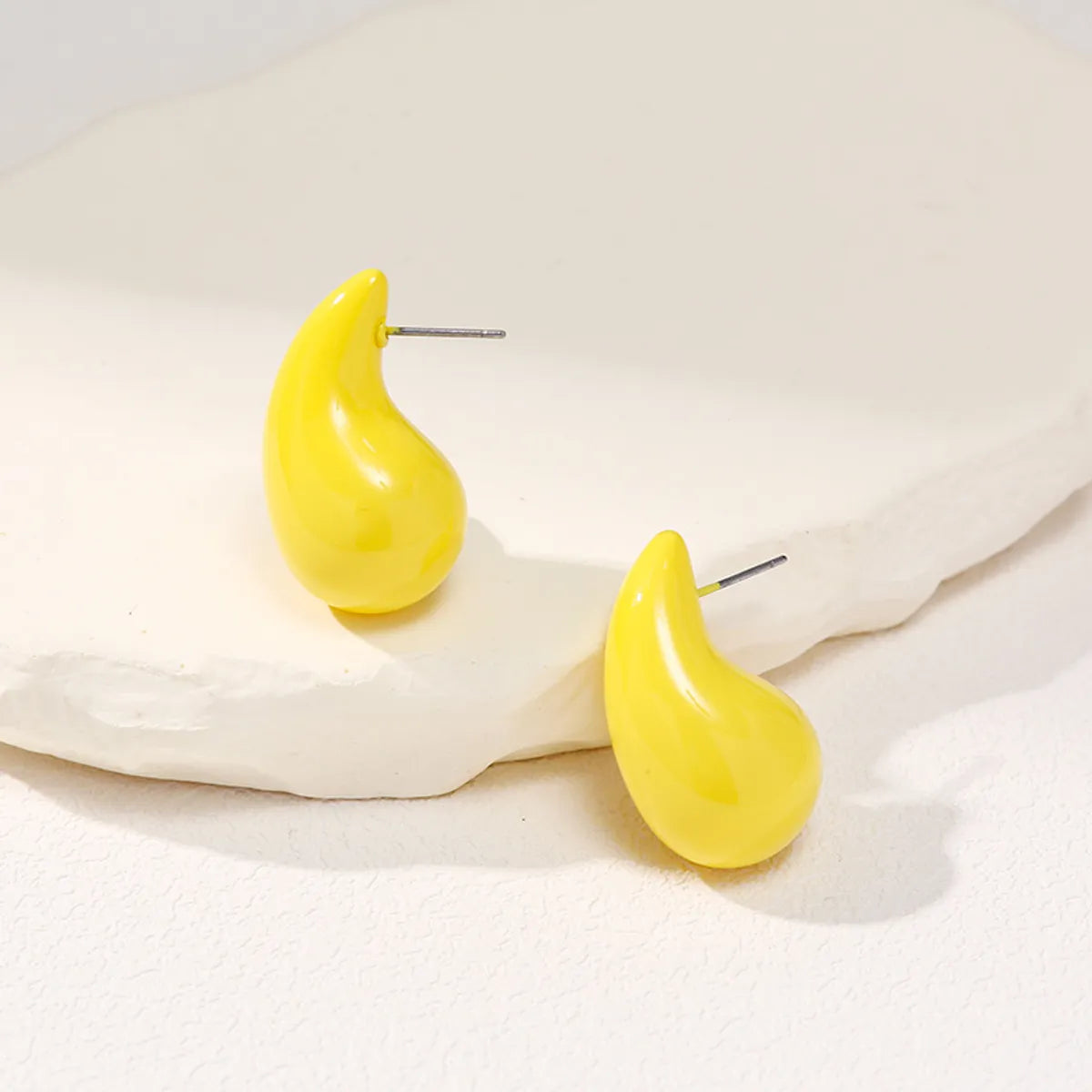 1 Pair Elegant Simple Style Water Droplets Polishing Arylic Ear Studs