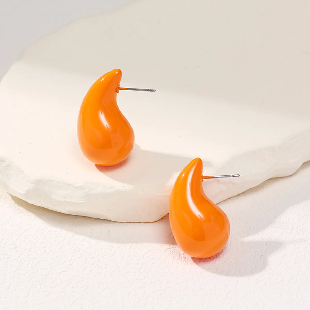 1 Pair Elegant Simple Style Water Droplets Polishing Arylic Ear Studs