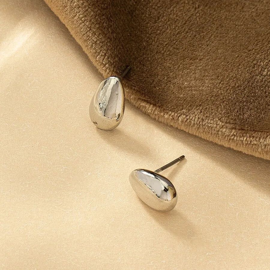 1 Pair Elegant Solid Color Copper Ear Studs