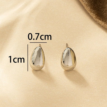 1 Pair Elegant Solid Color Copper Ear Studs