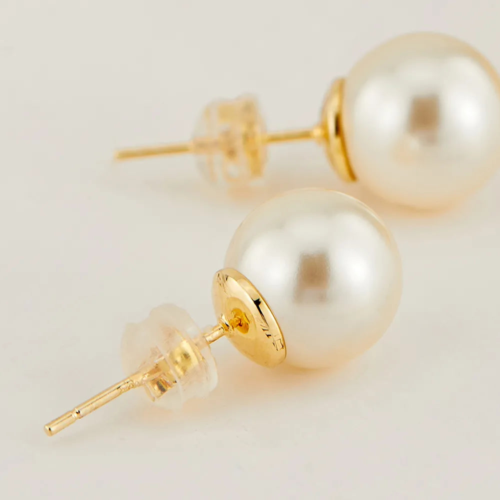 1 Pair Elegant Solid Color Inlay Artificial Pearl Artificial Pearls Ear Studs