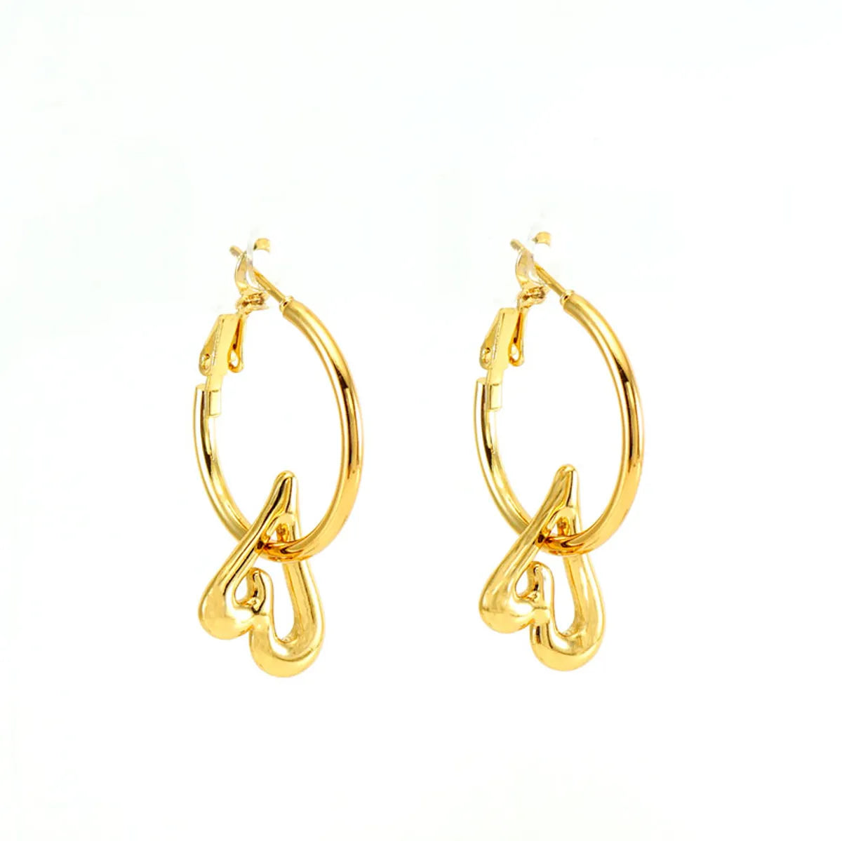 1 Pair Elegant Solid Color Plating Stainless Steel Gold Plated Earrings